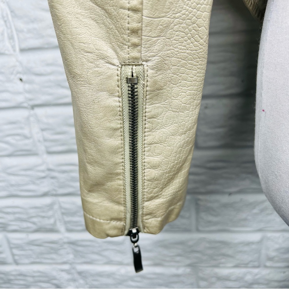 L’ATELIER Tan Vegan Faux Leather Moto Jacket Size M - Picture 9 of 11